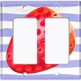 thumbnail image 6 of Metal Light Switch Plate Cover Ripe Red Strawberry Purple Stripes FUT005, 6 of 13