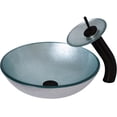 thumbnail image 3 of Novatto NSFC-7032001MB Argento Silver Foiled Glass Vessel with Matching Matching Matte Black Faucet, Drain and Mounting Ring, 3 of 3