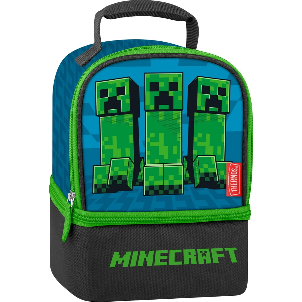 Thermos Kids Dual Compartment Reusable Lunch Box with LDPE, Minecraft