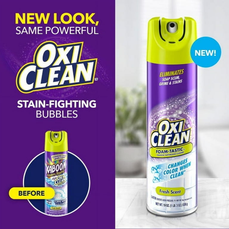 OxiClean Foam-Tastic Bathroom Cleaner, 19 oz Spray Can, Fresh