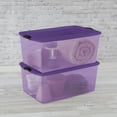 thumbnail image 3 of Sterilite 105 Quart Latch Tinted Storage Container with Purple Lid,  Purple Tint, 3 of 6