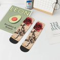 thumbnail image 7 of Fuzoiu Vintage Rose Botanical Art Print Adult Socks, Crew Moisture-wicking Socks, Unisex Cushion Crew Socks,Casual Sports Ankle Socks, 7 of 7