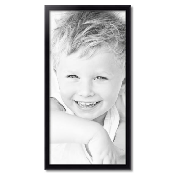 ArtToFrames 18" x 36" Satin Black Bull Nose Picture Frame, 18x36 inch Black Wood Poster Frame (WOM-1417), 1 Pack