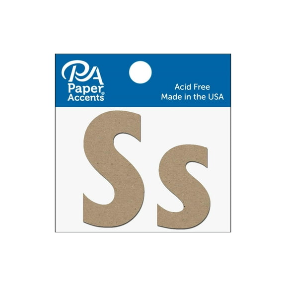 Chipboard Letter 2" Ss 2pc Natural