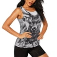 thumbnail image 2 of Daiia Monochrome Deer Floral Printed Womens Workout Tops for Women Quick-dry Tank Tops Mesh Yoga Shirts Athletic Running Tank Tops Sleeveless Gym Clothes-Large, 2 of 7
