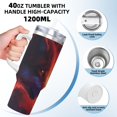 thumbnail image 3 of Balery Wolf Pattern 40oz Stainless Steel Tumbler Double Wall Vacuum Insulated Water Bottle Ice Bully Insulated Tumbler With Handle And 2 in 1 Straw Lid, 3 of 8