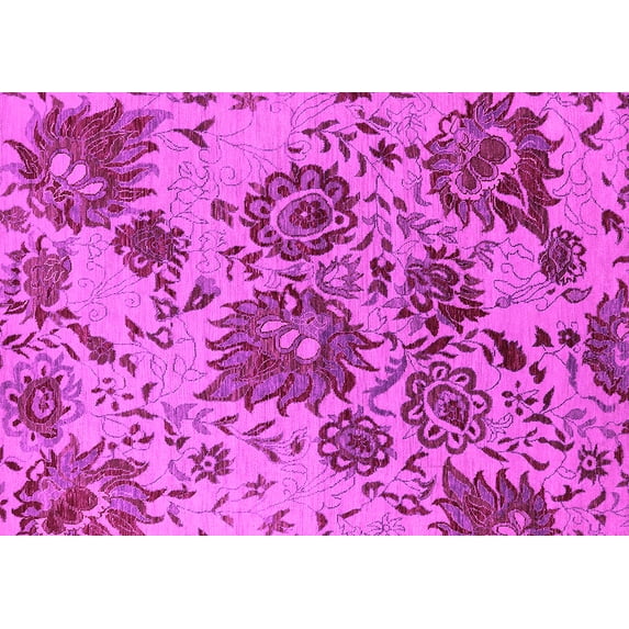 Ahgly Company Indoor Rectangle Oriental Pink Industrial Area Rugs, 5' x 7'