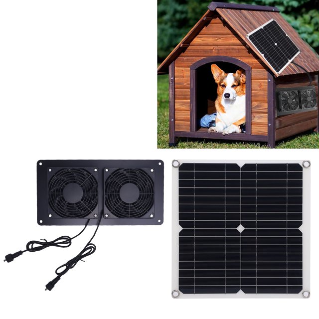 Ventilador de Ventilacia Solar, Kit de Ventilador de Escape Solar 12W 18V Para Casa de Mascotas