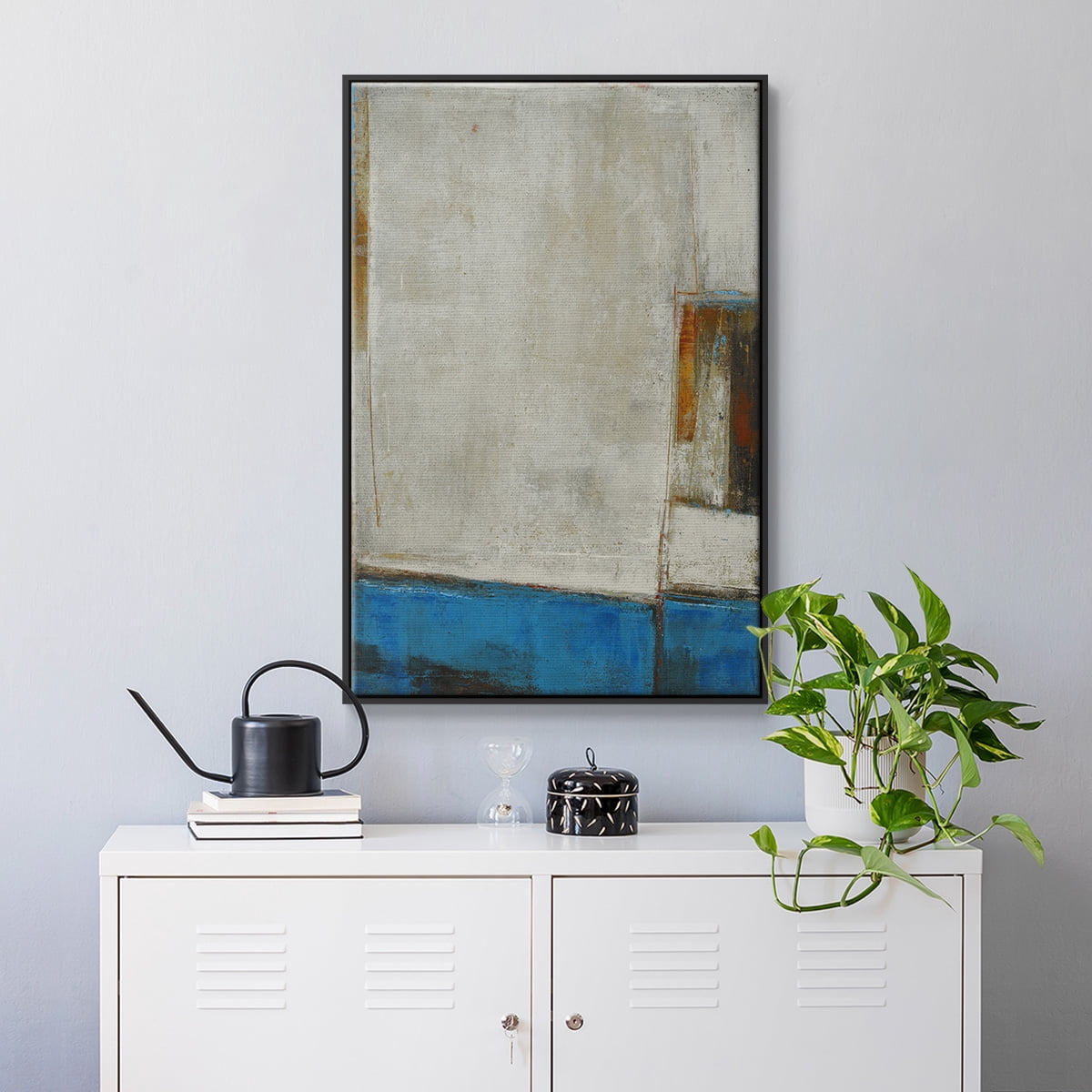 A Warped Window Framed Premium Gallery Wrapped Canvas - Ready to Hang - 25 x 37 - Black Floating Frame