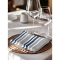 thumbnail image 6 of Navy Blue Grey Striped Cloth Napkins Set of 4 Reusable Dinner Napkins, Horizontal Lines Simple Minimalist Cocktail Napkin Washable Table Napkins for Wedding/Holiday Party/Baby Shower 20"x20", 6 of 7