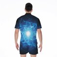 thumbnail image 2 of Blue Plasma Energy Short Sleeve Men'S Rompers Casual Summer Jumpsuits Outfit, 2 of 4