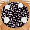thumbnail image 2 of Black Pink Unicorn Pattern Round Fitted Tablecloth with Elastic Edge,Dining Table Cover Waterproof,Outdoor Round Tablecloth for Camping,Dining,Indoor and Outdoor, 2 of 7