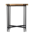 thumbnail image 6 of A and B Home 48108 21.3" W Round Natural Fir Wood/Iron Indoor Side Table, Brown, Black, 6 of 6