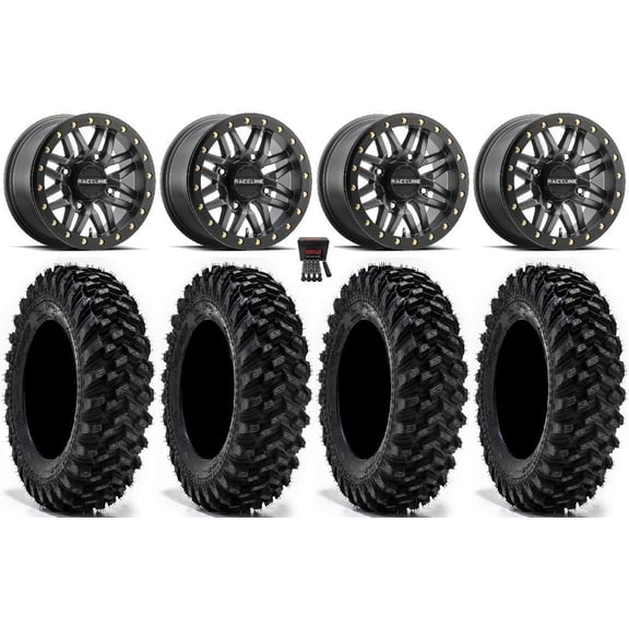 Raceline Ryno Bdlk 14" Wheels Gm 34" Warrior XT Tires Polaris RZR XP 1000 / PRO XP / Ranger XP 900/1000