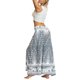 thumbnail image 5 of VISgogo Pantalones de pierna ancha de verano para mujer, pantalones sueltos sueltos de tiro medio con estampado bohemio con divisiones para yoga, playa, vacaciones VISgogo  moda, 5 of 7
