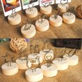 thumbnail image 3 of Card Clip Round Wood Base Metal Photo Holder Wedding Photo Holder Picture Table Number Memo Name Card Picture Picks Clip,House, 3 of 7