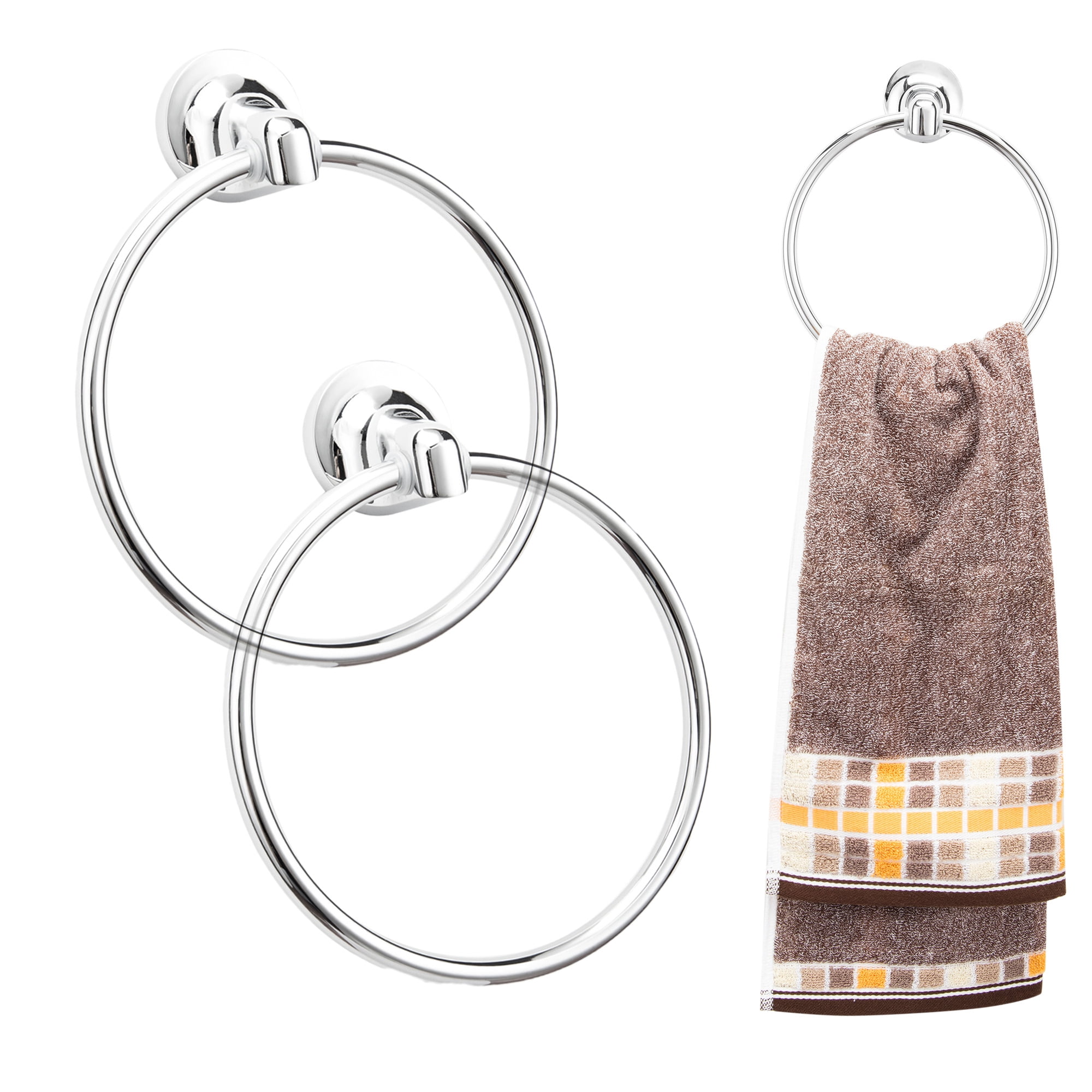 Towel Ring Bathroom Hand Towel Holder Brushed Nickel Circle Rings Door