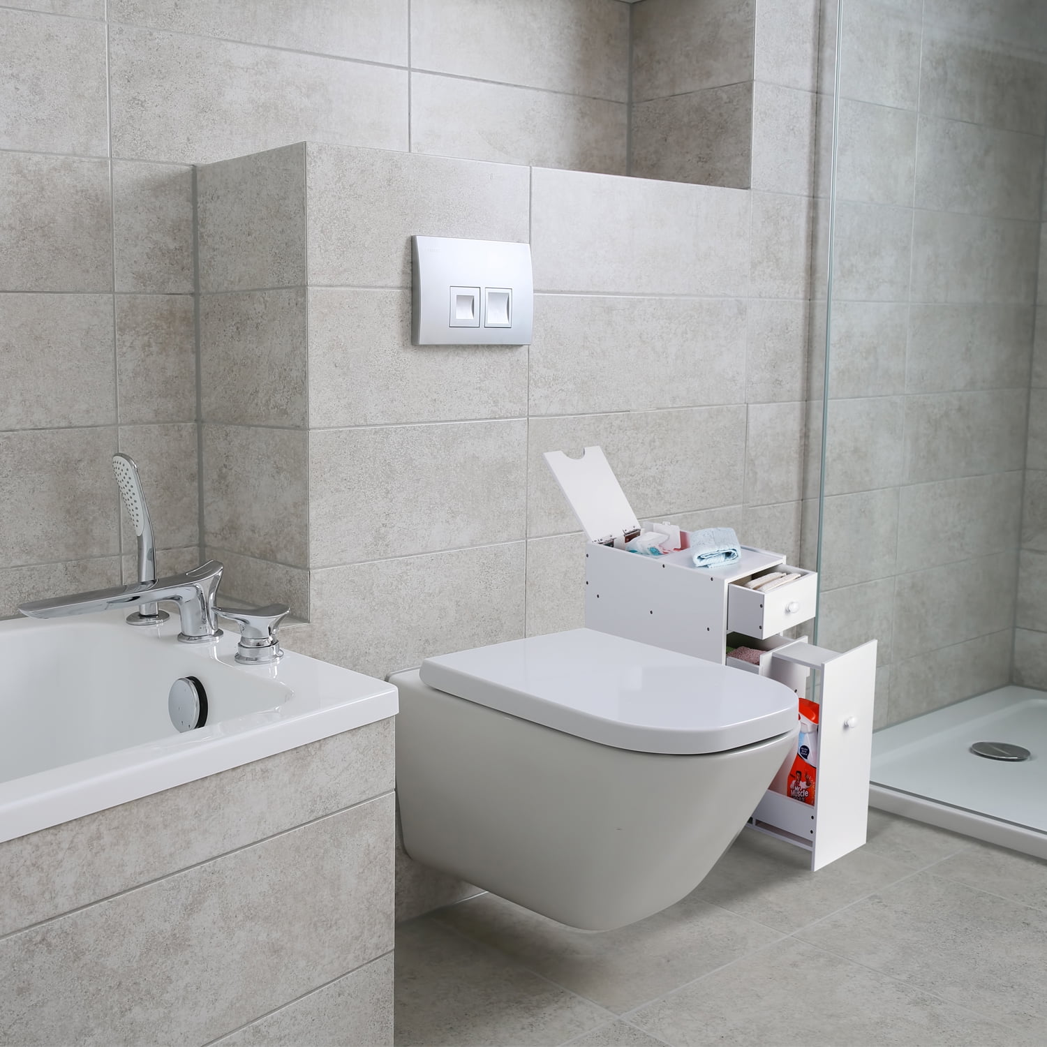 Buy HOMBOUR Bathroom Storage Beside Toilet Storage with Slide