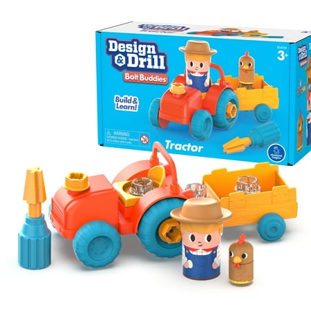UPC: 0086002041357 | Educational Insights Design & Drill Bolt Buddies Tractor Take Apart Toy with Screwdriver Tool STEM Toy Gift for Boys & Girls Ages 3+