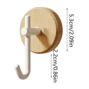 RuiJiao Premium Walnut Adhesive Hooks - Heavy Duty, Non-Perforated, Non-Marking for Bathroom, Kitchen, and Household Use - Strong Load Bearing