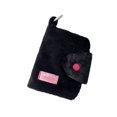 thumbnail image 2 of ZZkhGO Compact Snap Button Keychain Wallet, Solid Color Mini Purse with Ring, Portable Earbud Bag Card Holder for Student Daily Casual Outing Travel, Black, 2 of 6