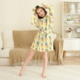 thumbnail image 3 of FORMRS Niños Bathrobe Unisex Hooded Robe Soft Plush Pajamas Sleepwear, Size 2-3T, Pineapple Love, 3 of 7