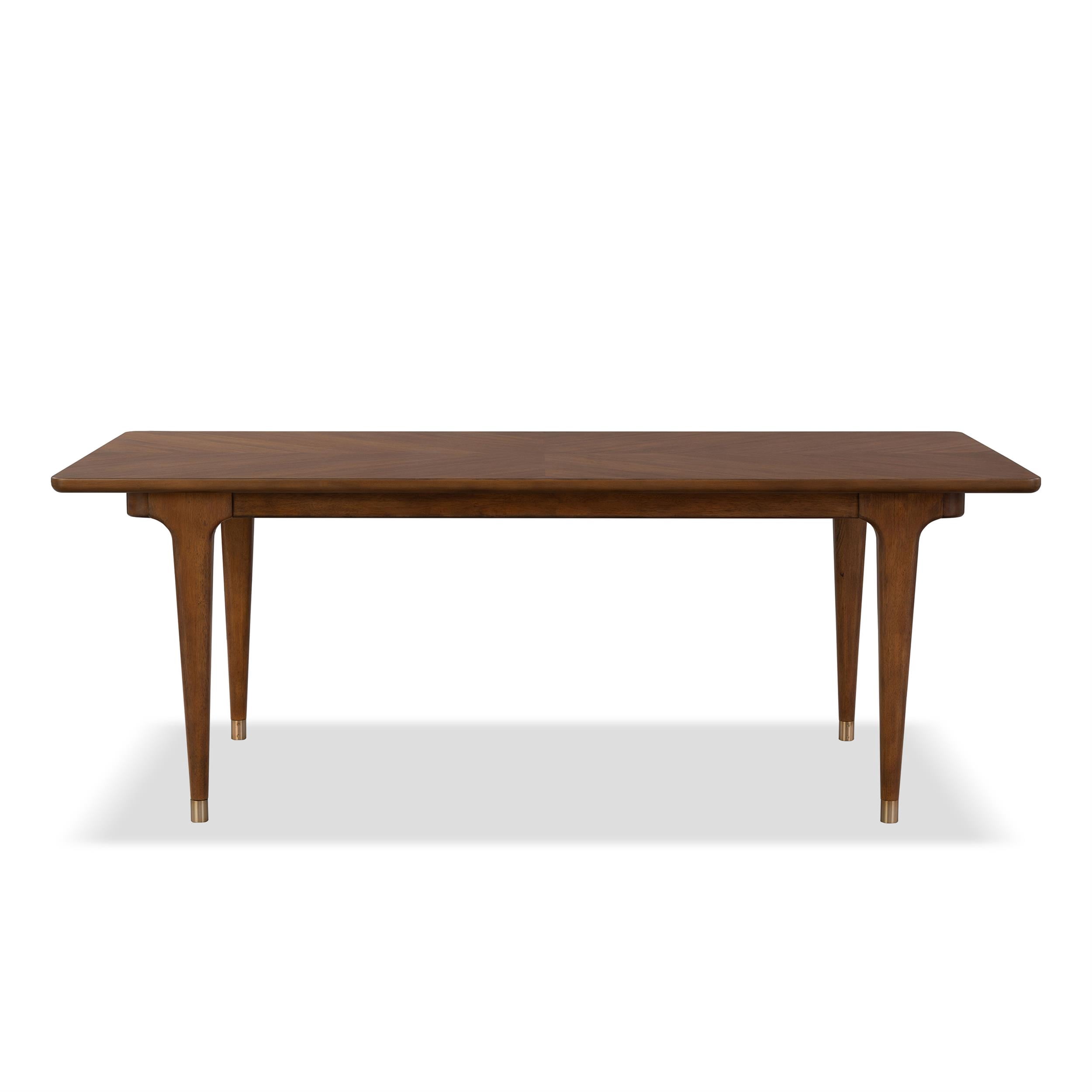 Furniture of America Forma Solid Wood Rectangular Dining Table in Walnut