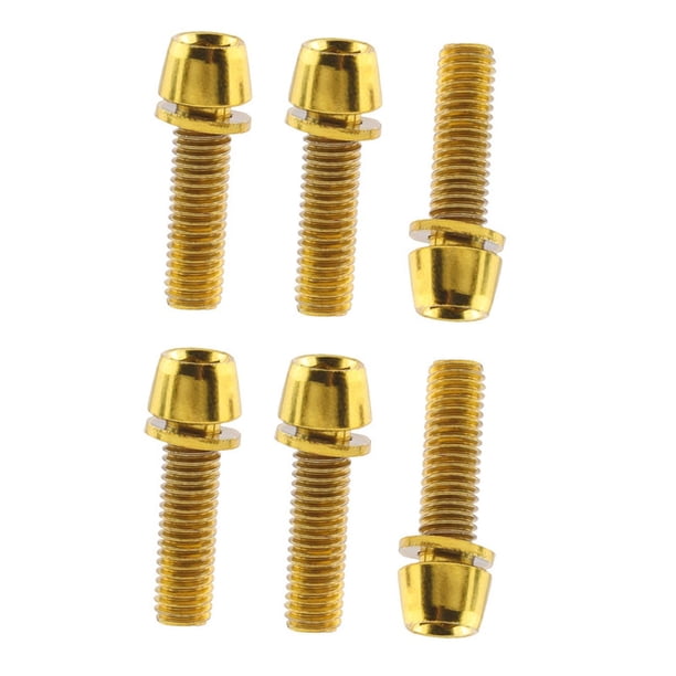 Kit de 6 tornillos para vástago de bicicleta, pernos para manillar, tornillos, suministros para reparación de discos de bicicleta Oro