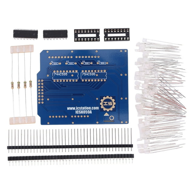 Kit de cubo de luz LED 4X4X4 LED Light Cube Electronic Suite Pantalla azul portátil para Arduino Uno R3