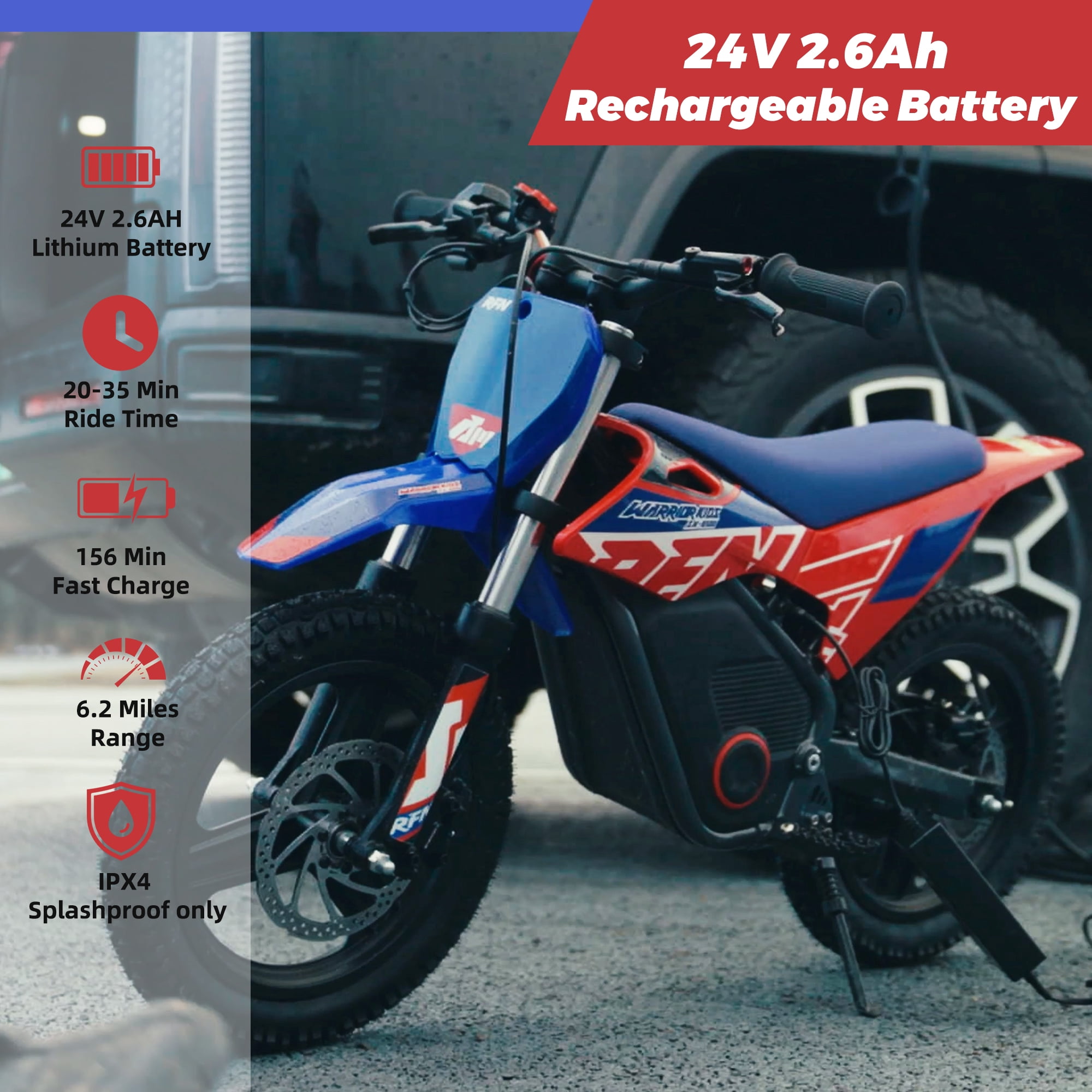 RFN E150 Electric Dirt Bike for Kids 200W, 12 in Off Road Dirt Bike, 13 Mile Range, Max Speed 8 mph, Kids Electric Bike,Suit Ages 3–6