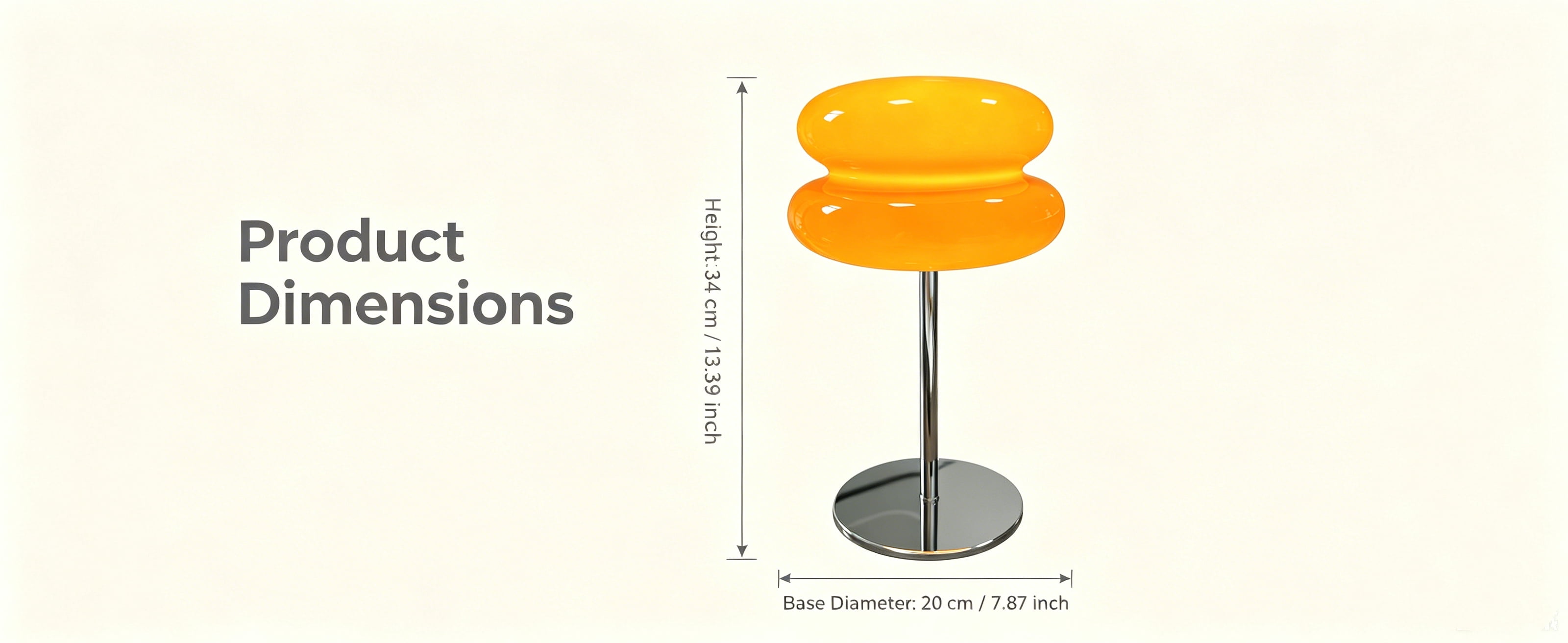 Mushroom Lamp for Bedroom,Mid Century Modern Lamp for Nightstand, Dimmable Retro Egg Tart Bedside Small Lamps,Unique Home Mushroom Decor Aesthetic Cute Table Lamps for Living Room (Orange)