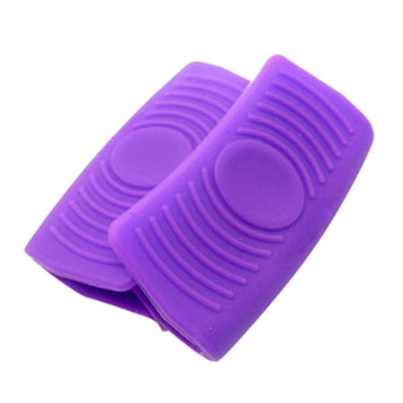 

Farfi 2Pcs Food Grade Silicone Anti-scald Clip Heat Resistant Hot Pot Dish Bowl Clamp (Purple)