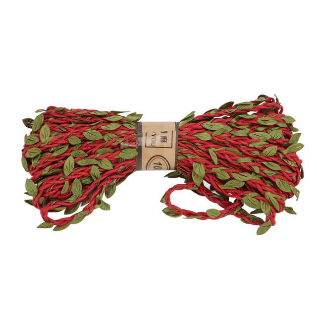 Green Vines Hemp Rope, Breathable Refreshing Green Leaf Hemp Rope Multistrand For Hand Made Works For Decoration Backgrounds ,Red,White