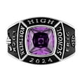thumbnail image 2 of Order Now for 2025 Graduation, Freestyle Men's Platinum Plated Classic Square Birthstone Class Ring, Personalized, High School or College Graduation, 2 of 8