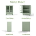 thumbnail image 6 of Spaco Minimalism Buffet Cabinet with Double Glass Doors and Drawer, Modern Wooden Storage Sideboard Cupboard for Indoor as Kitchen, Dining Room, Green, 6 of 9