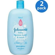 (2 pack) (2 Pack) Johnson's Baby Bubble Bath & Wash, Gentle Cleanser, 28 Fl. Oz.