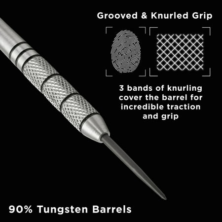 Viper - Fat Cat Bulletz 90% Tungsten Steel Tip Darts 23 Grams - Silver/Black