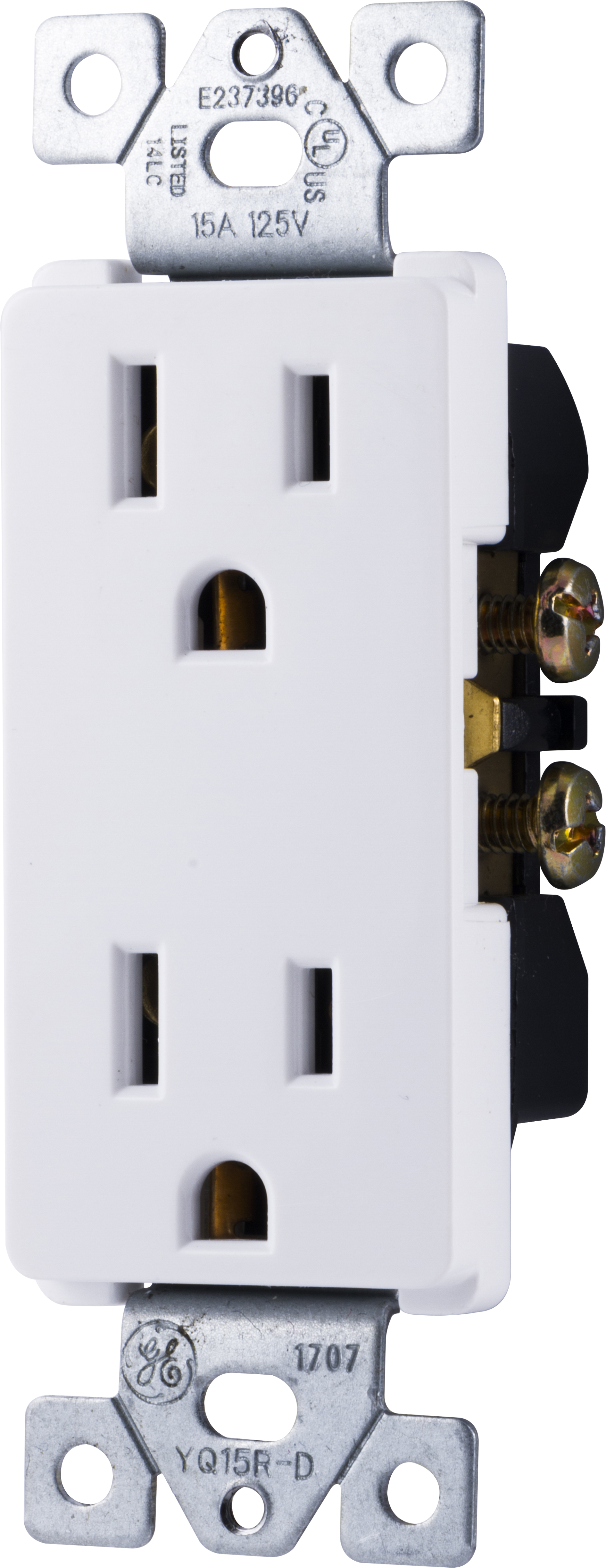 GE Grounding Designer Duplex Electrical Outlet, White 15A - 50727 - image 4 of 5