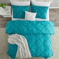 thumbnail image 3 of SHCKE 3 pieces Soft Pinch Pleat Duvet Cover Set Comforter Set All Season Pintuck Style, King, Queen, Twin Size, Pinch Pleat Pintuck Style Bed Cover, 3 of 8