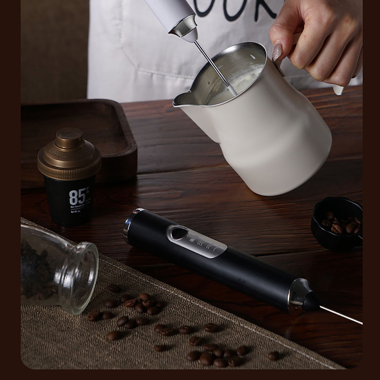 Arestory Milk Frother with USB Charger - 3 Speeds Handheld Mixers, Perfect Frother for Coffee, Matcha, Protein Shake, Milkshake, Whisk for Pancakes, Omelets, Baking, gift & more - Black