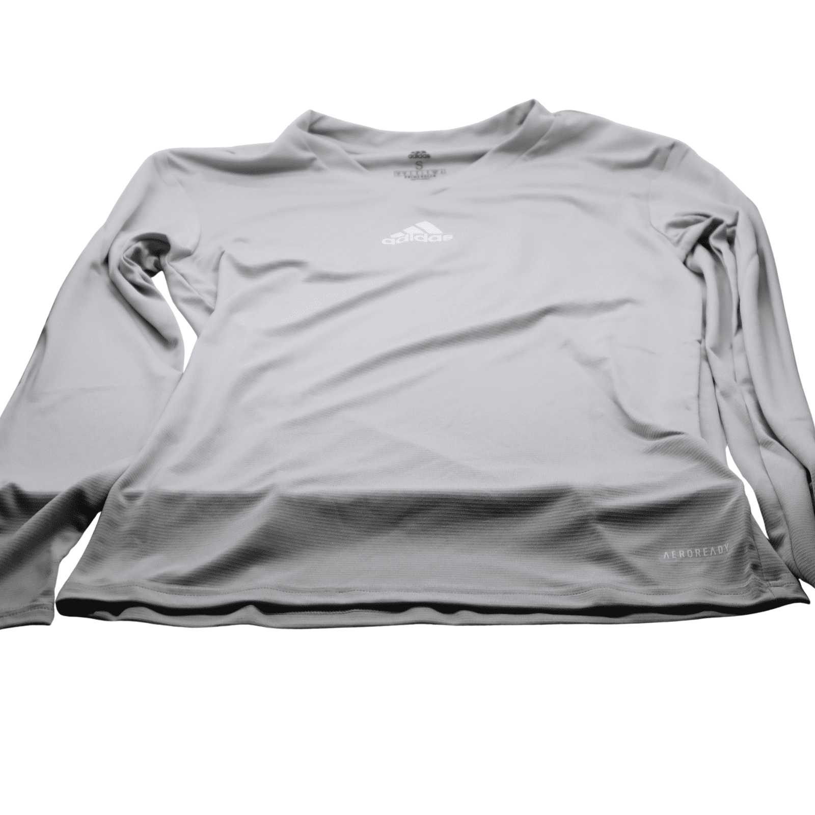 Adidas Men’s Team Base Long Sleeve Tee Shirt Primegreen Light Grey Small