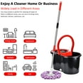 thumbnail image 4 of Spin Mop with Bucket, Mop and Bucket with Wringer Set, Floor Mop Bucket Set 360 Spin Mop System 3 Mop Heads for Floor Cleaning, Black & Red, 4 of 8