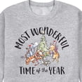 thumbnail image 3 of Disney Winnie The Pooh - Christmas Family - Most Wonderful Time of the Year - Men's Crew Neck Fleece Pullover, 3 of 5