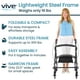 thumbnail image 2 of Andador de acero Vive Mobility con asiento - Andador plegable, estrecho y con ruedas para personas mayores en espacios reducidos - Andador ligero de 4 ruedas para adultos, fácil de manejar, con espaci, 2 of 5