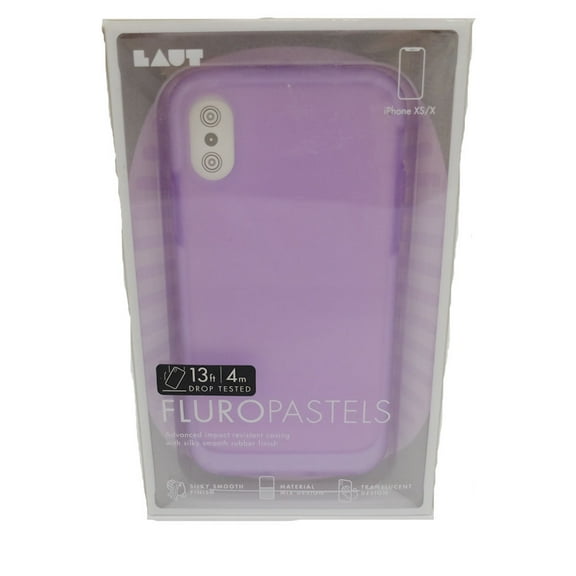 LAUT iPhone XS/X Fluro Pastels Violet Case with Silky Smooth Rubber Translucent
