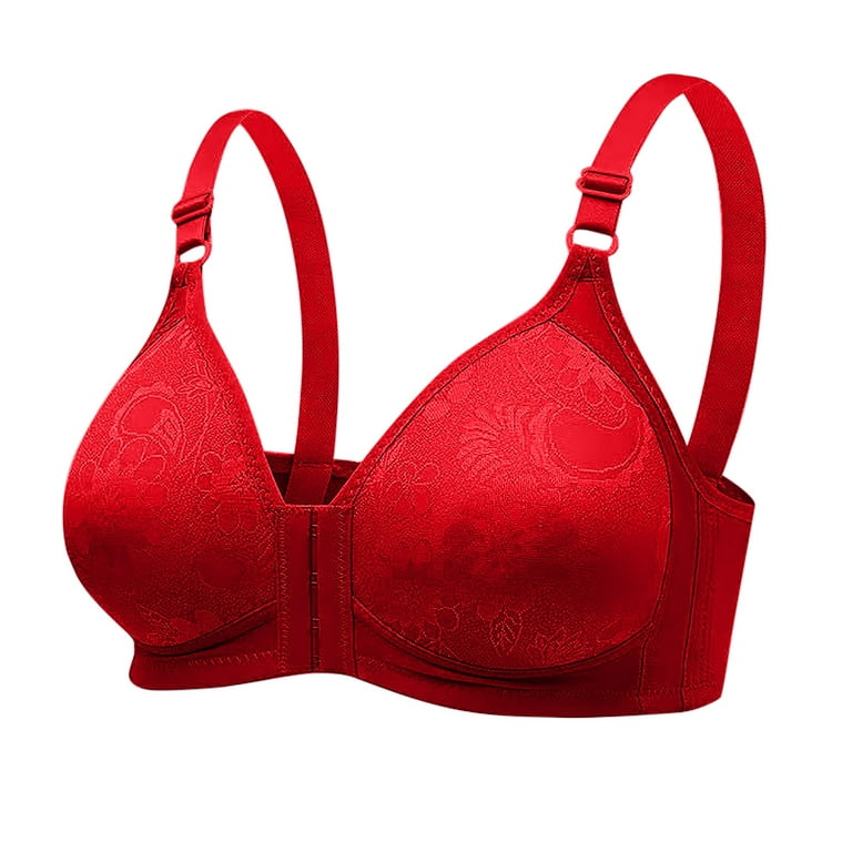 MRULIC bras for women OnePiece Underwear Wire Bra Underwear Bra Women's Red  + XL 