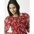 thumbnail image 5 of Moomaya Printed Flotter Sleeves Top For Women, Short Sleeve Smocked Crop Top, 5 of 8