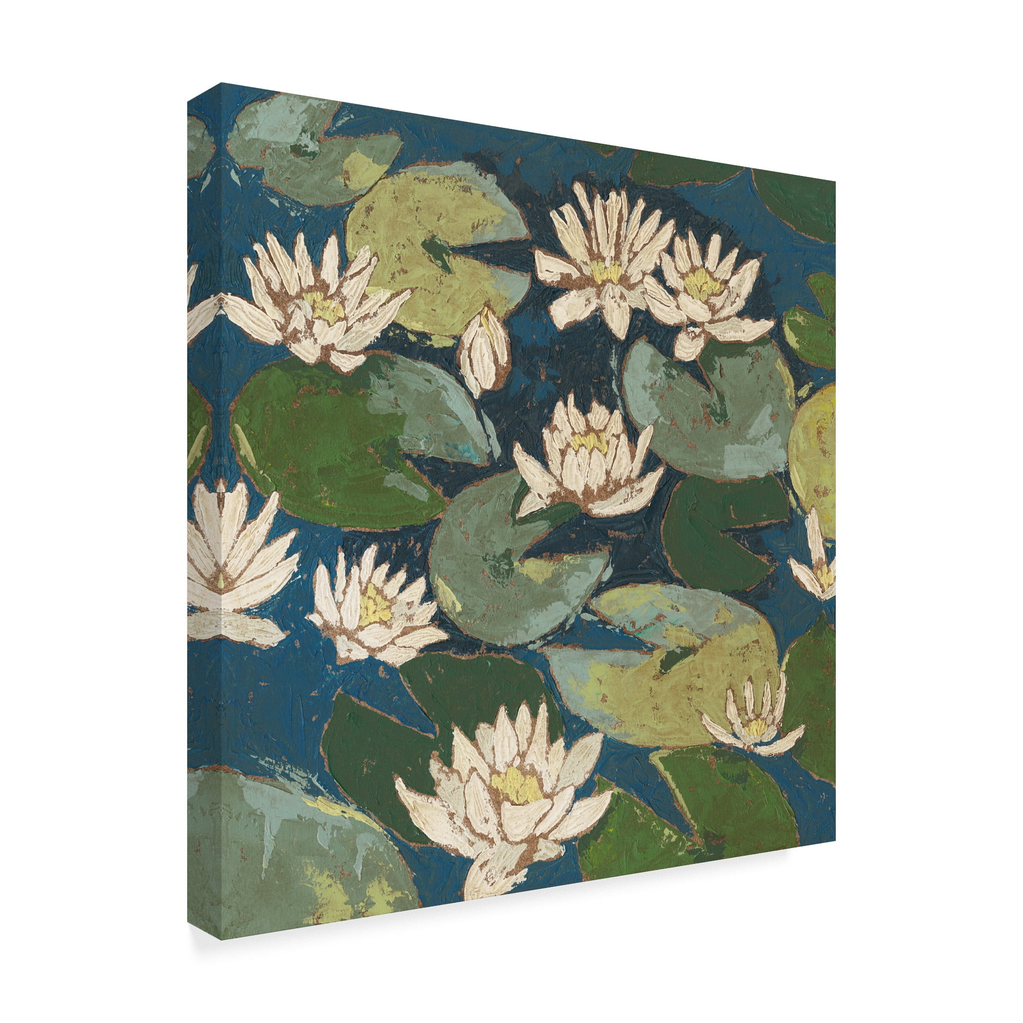 Trademark Fine Art 'Water Flowers I' Canvas Art by Megan Meagher