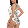 thumbnail image 5 of Yiaed Fairy Flower Print Women One Piece Swimsuits Tummy Control One Shoulder Bathing Suits Pattern Ruffle Swimwear-X-Large, 5 of 8