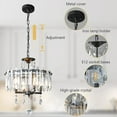 thumbnail image 5 of ZHLWIN 4-Light Modern Crystal Chandelier Light Fixtures Black Mini Crystal Chandeliers Ceiling Light Farmhouse Pendant Lighting for Kitchen Island Bedroom Dining Room Hallway Entryway, 5 of 6